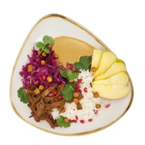 Golden Christmas Curry mit planted Duck