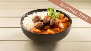 SWEET POTATO CURRY WITH VEGAN BALLS