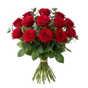 Roter langstieliger Rosenstrauß